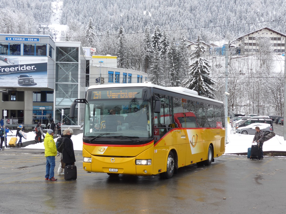 (158'801) - TMR Martigny - Nr. 137/VS 6612 - Irisbus am 22. Februar 2015 beim Bahnhof Le Ch�ble