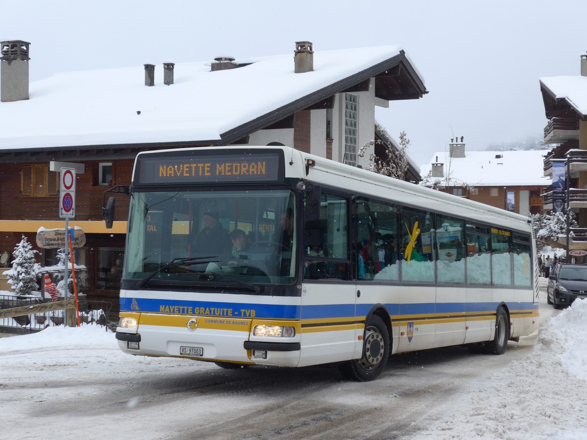 (158'815) - TMR Martigny - Nr. 110/VS 97'003 - Irisbus am 22. Februar 2015 in Verbier, Mdran