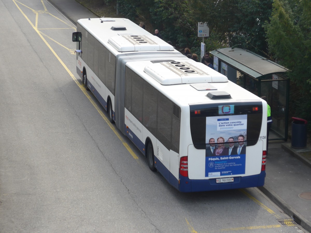 (159'096) - TPG Gen�ve - Nr. 1138/GE 960'888 - Mercedes am 14. M�rz 2015 in Gen�ve, Palexpo