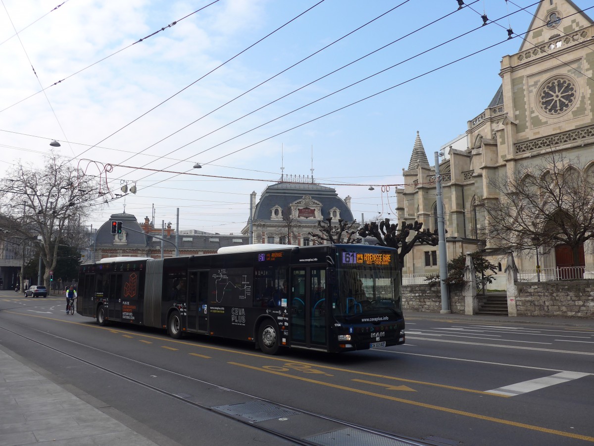 (159'130) - Aus Frankreich: TAC Annemasse - Nr. 1704/CW 322 QQ - MAN am 14. Dezember 2015 in Gen�ve, Place des Vingt-Deux-Cantons