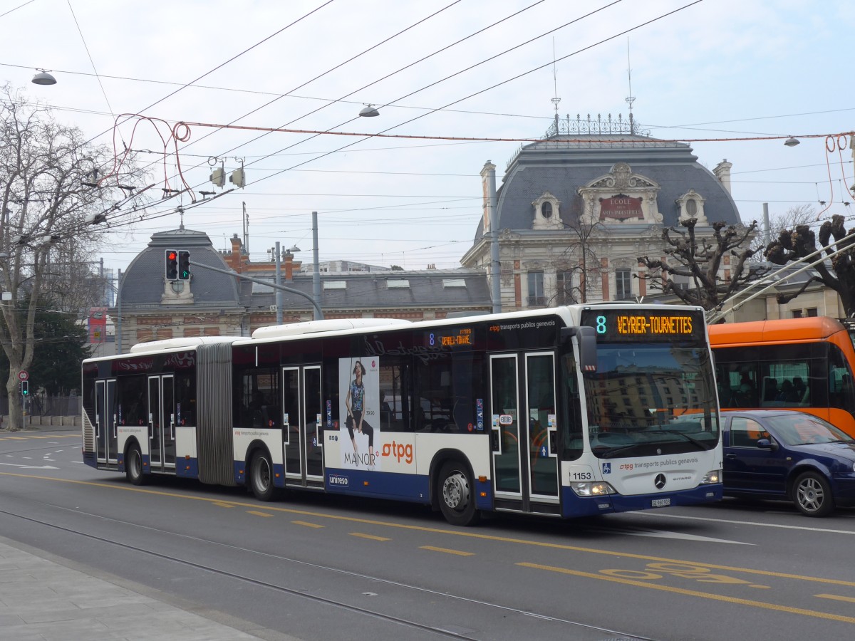 (159'147) - TPG Gen�ve - Nr. 1153/GE 960'903 - Mercedes am 14. M�rz 2015 in Gen�ve, Place des Vingt-Deux-Cantons
