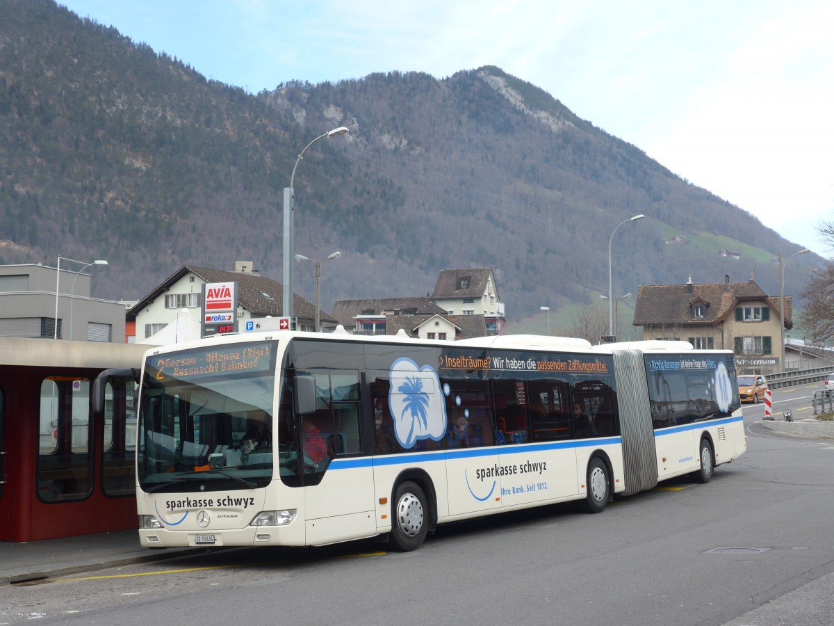 (159'253) - AAGS Schwyz - Nr. 34/SZ 53'434 - Mercedes am 17. M�rz 2015 beim Bahnhof Brunnen