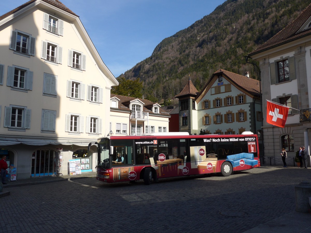 (159'277) - AAGU Altdorf - Nr. 54/UR 9298 - Setra (ex Vorfhrfahrzeug EvoBus) am 18. Mrz 2015 in Altdorf, Telldenkmal