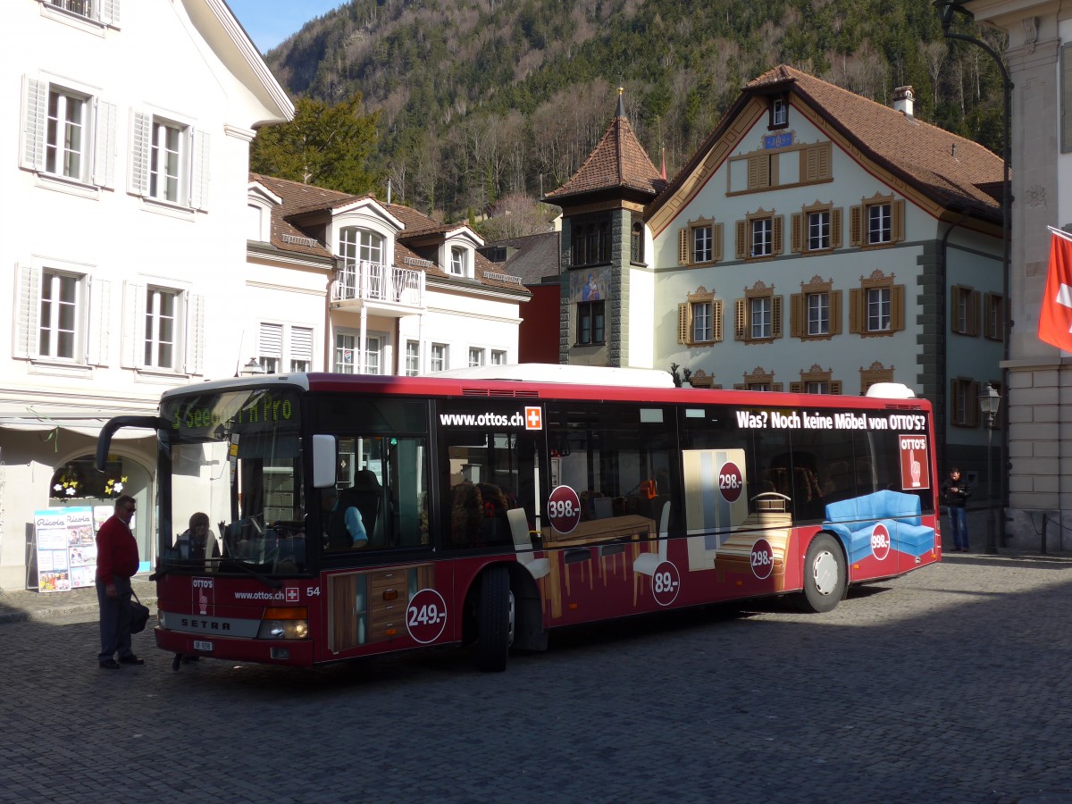 (159'278) - AAGU Altdorf - Nr. 54/UR 9298 - Setra (ex Vorf�hrfahrzeug EvoBus) am 18. M�rz 2015 in Altdorf, Telldenkmal