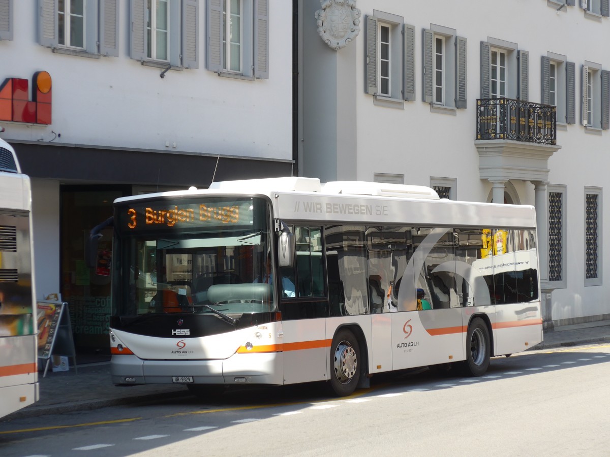 (159'284) - AAGU Altdorf - Nr. 5/UR 9329 - Scania/Hess am 18. M�rz 2015 in Altdorf, Telldenkmal