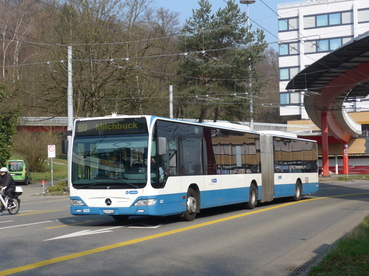 (159'382) - VBZ Z�rich - Nr. 422/ZH 745'422 - Mercedes am 19. M�rz 2015 in Z�rich, Bucheggplatz
