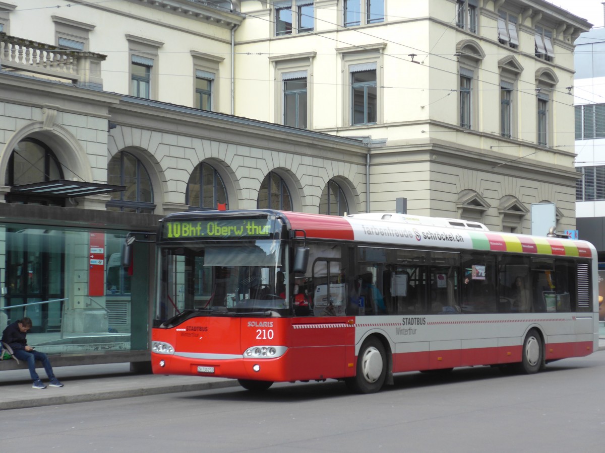 (159'473) - SW Winterthur - Nr. 210/ZH 730'210 - Solaris am 27. M�rz 2015 beim Hauptbahnhof Winterthur