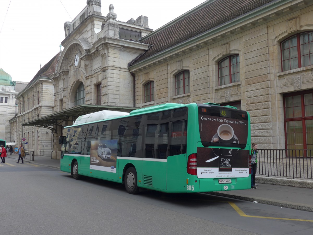 (159'732) - BVB Basel - Nr. 805/BS 2805 - Mercedes am 11. April 2015 beim Bahnhof Basel