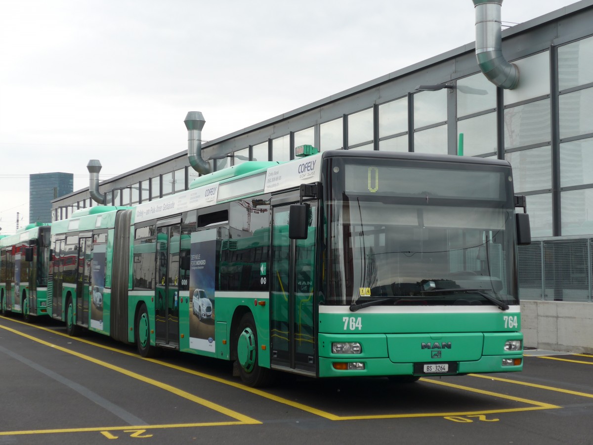 (159'738) - BVB Basel - Nr. 764/BS 3264 - MAN am 11. April 2015 in Basel, Garage Rankstrasse