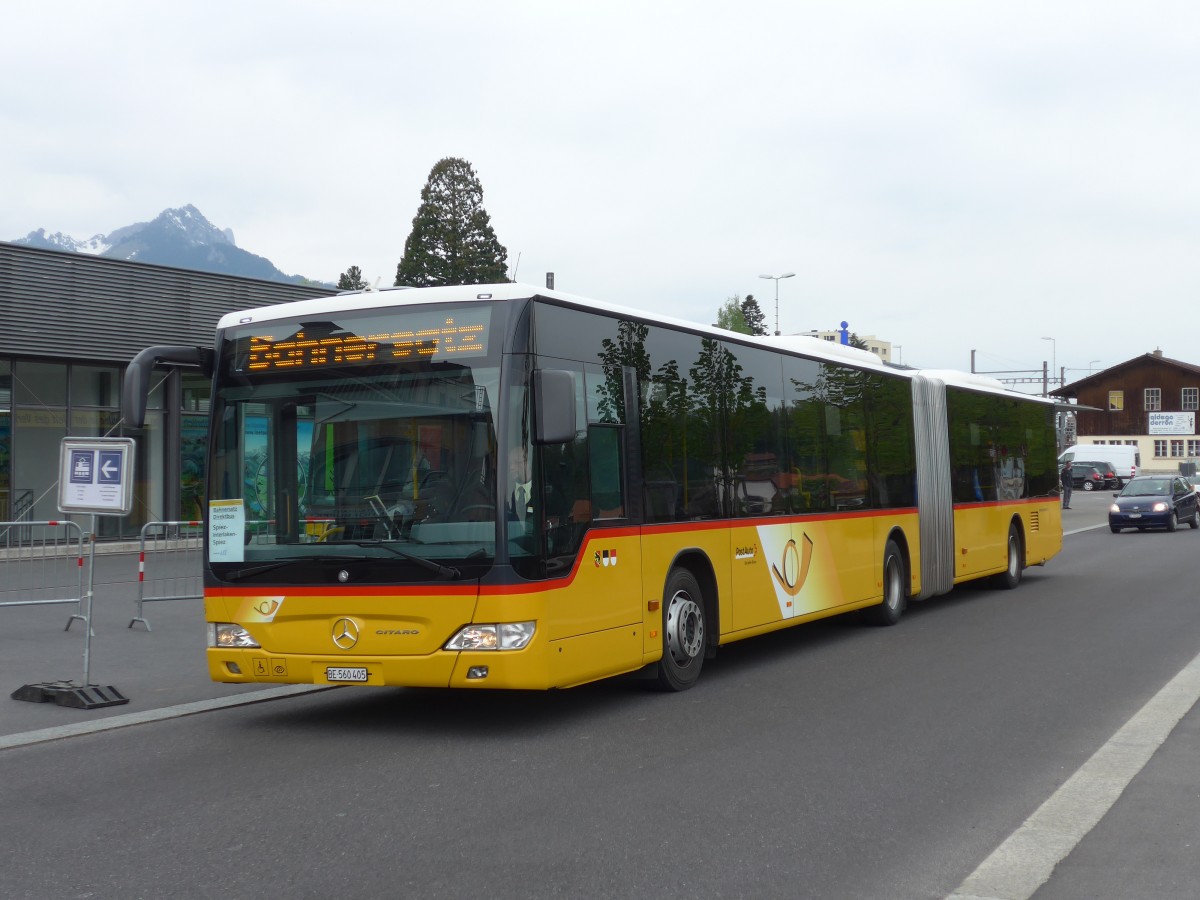 (159'999) - PostAuto Bern - Nr. 636/BE 560'405 - Mercedes am 25. April 2015 beim Bahnhof Spiez