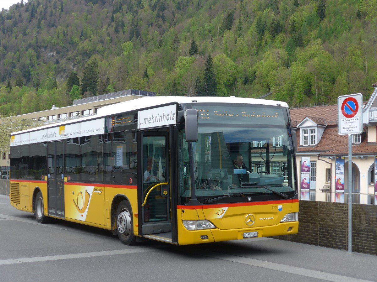 (160'053) - PostAuto Bern - BE 653'386 - Mercedes am 26. April 2015 beim Bahnhof Interlaken Ost
