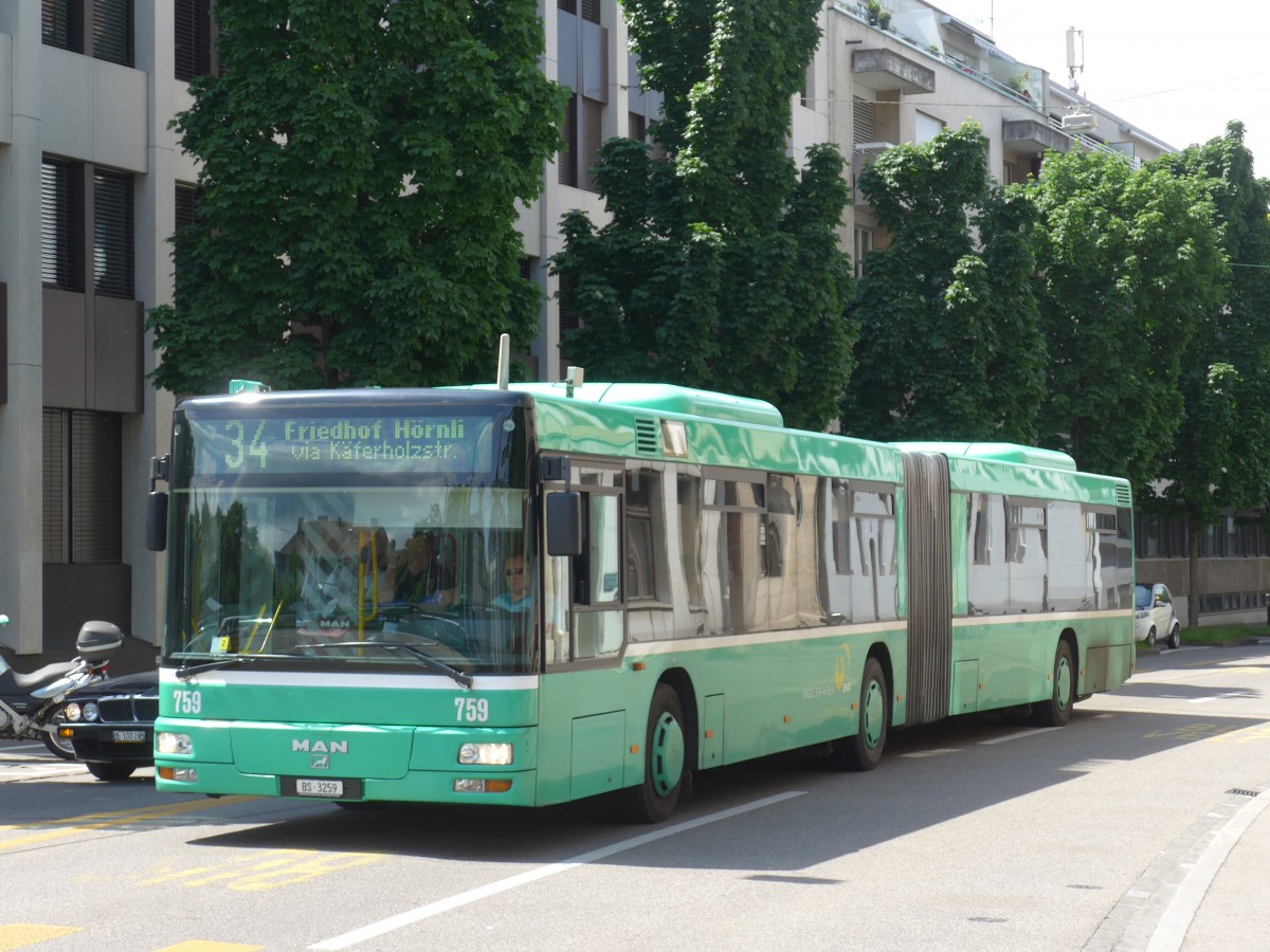 (160'554) - BVB Basel - Nr. 759/BS 3259 - MAN am 17. Mai 2015 in Basel, Wettsteinplatz