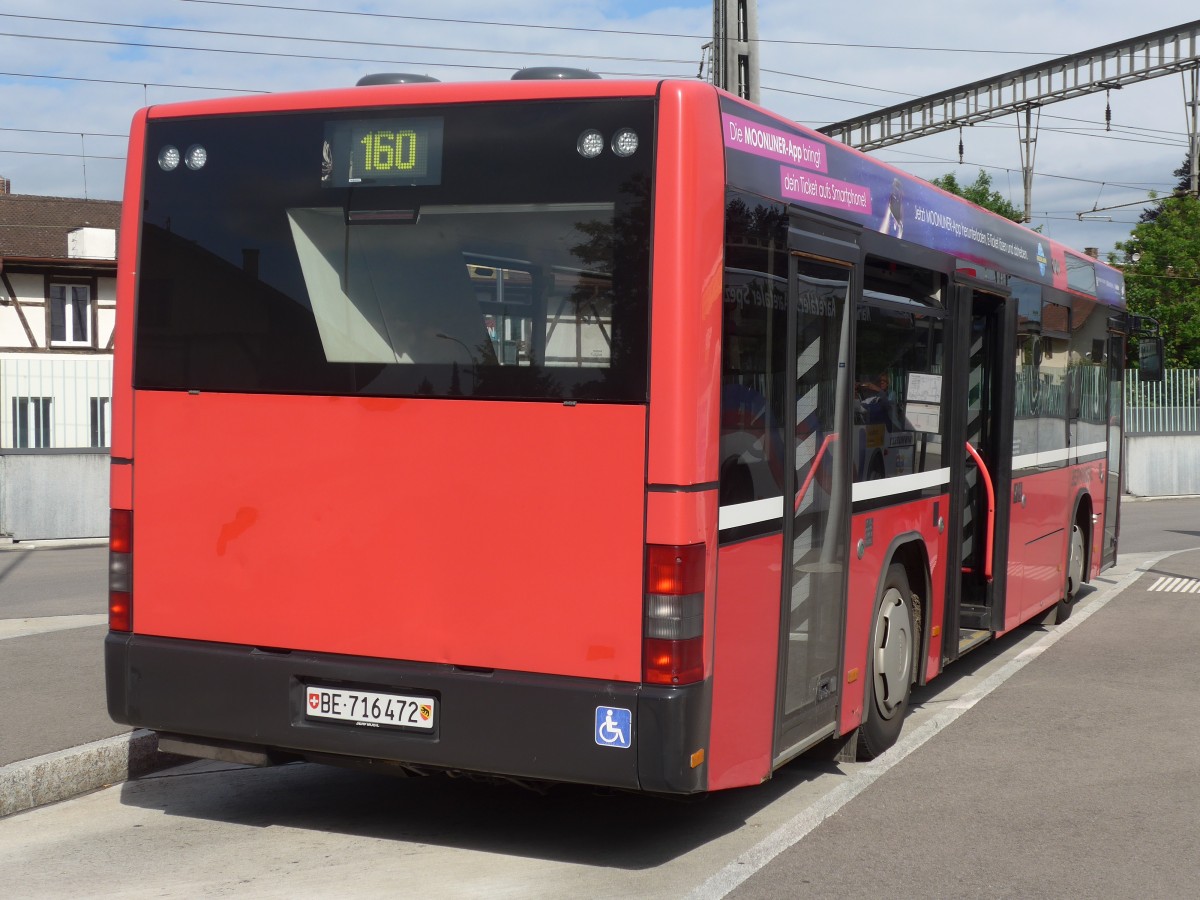 (161'435) - Bernmobil, Bern - Nr. 472/BE 716'472 - MAN/Gppel (ex Peyer, Niederwangen Nr. 72) am 30. Mai 2015 beim Bahnhof Mnsingen