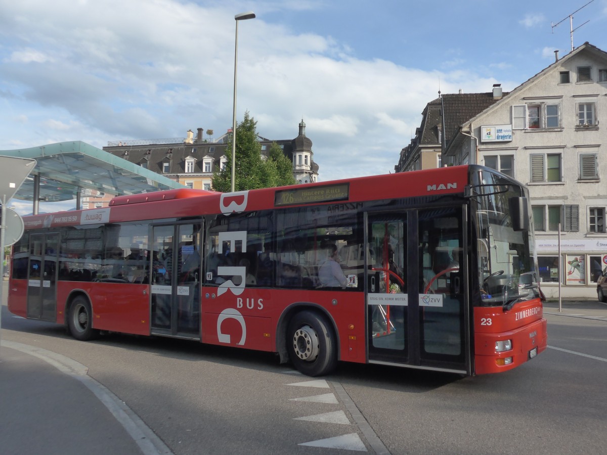 (161'692) - AHW Horgen - Nr. 23/ZH 402'785 - MAN am 31. Mai 2015 beim Bahnhof W�denswil