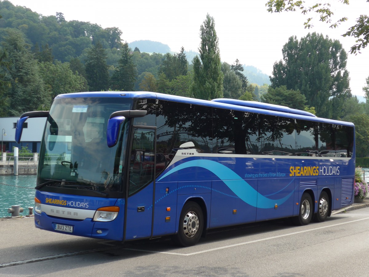 (163'310) - Aus England: Shearings, Wigan - Nr. 513/BU13 ZTE - Setra am 13. August 2015 bei der Schiffl�ndte Thun