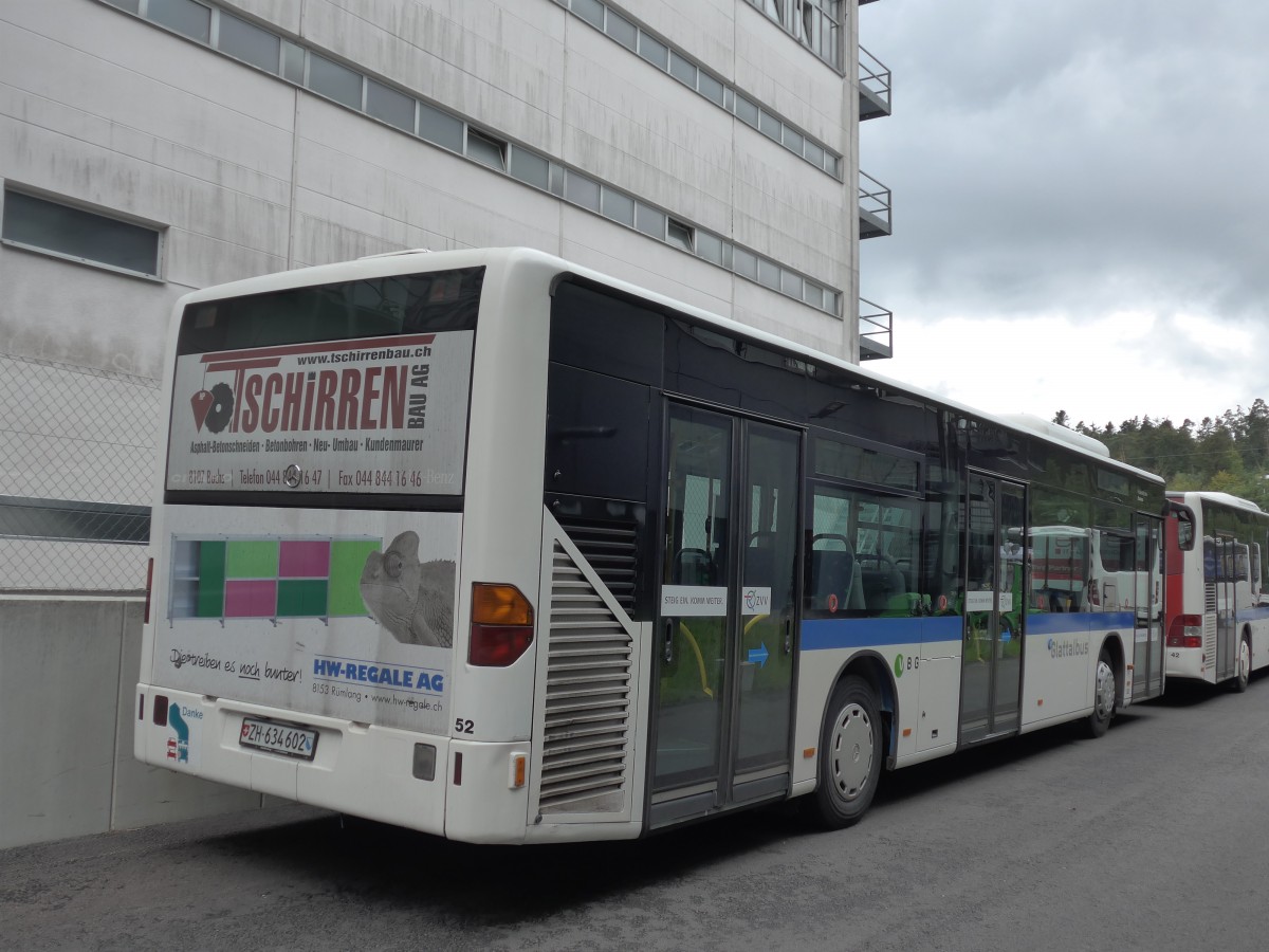 (163'381) - Welti-Furrer, Bassersdorf - Nr. 52/ZH 634'602 - Mercedes (ex Fr�hlich, Z�rich Nr. 602) am 15. August 2015 in Bassersdorf, Buszentrum Glattal