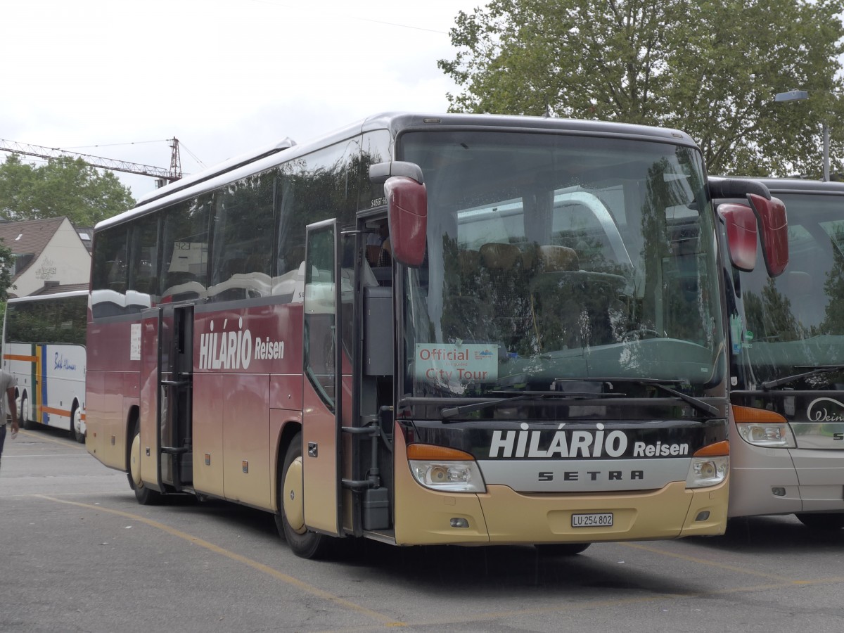 (163'621) - Hilrio, Schtz - LU 254'802 - Setra (ex Marti, Kallnach) am 16. August 2015 in Zrich, Sihlquai