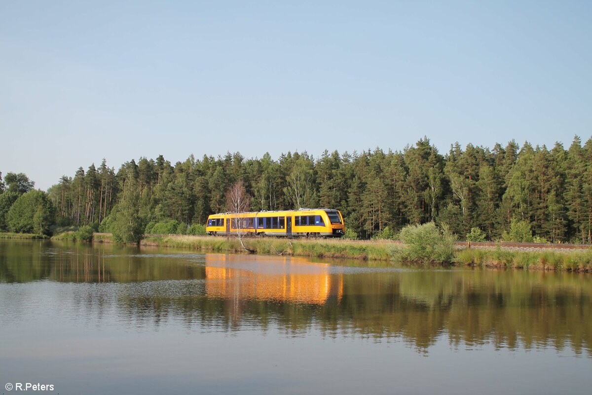 1648 711 als RB23 OPB 79739 Marktredwitz - Regensburg an den südlichen Teichen bei Wiesau. 19.06.22