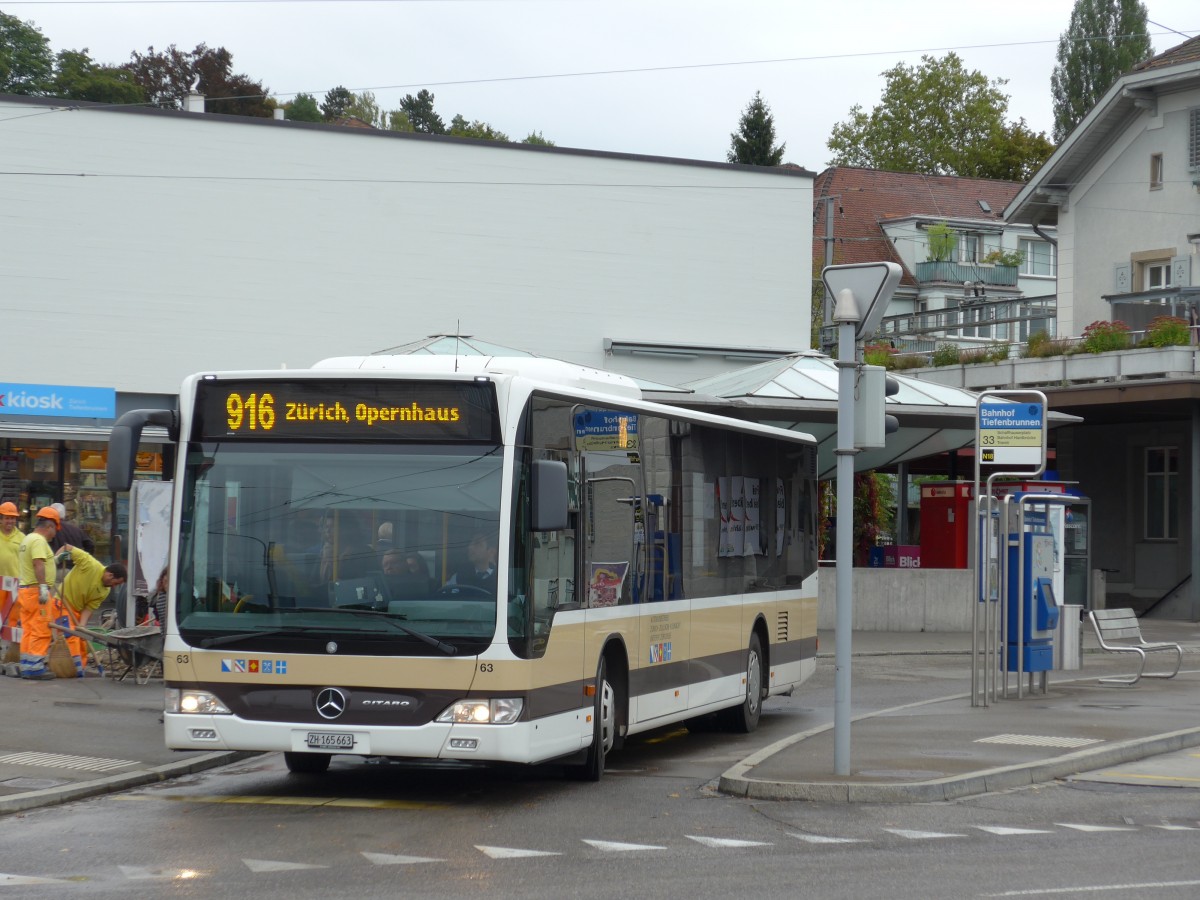 (164'966) - AZZK Zollikon - Nr. 63/ZH 165'663 - Mercedes am 17. September 2015 beim Bahnhof Z�rich-Tiefenbrunnen