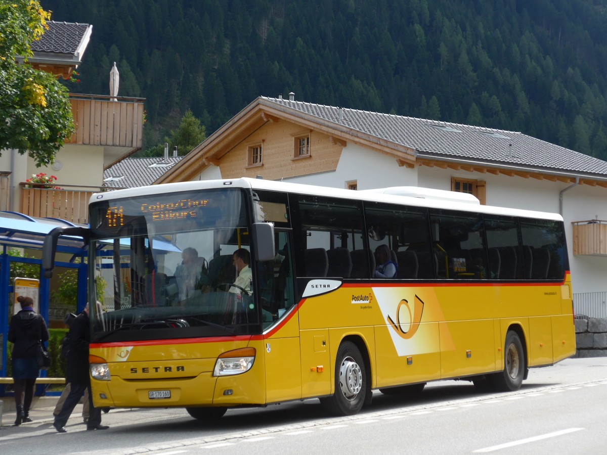 (165'424) - PostAuto Graubnden - GR 170'160 - Setra am 19. September 2015 in Andeer, Tgavugl