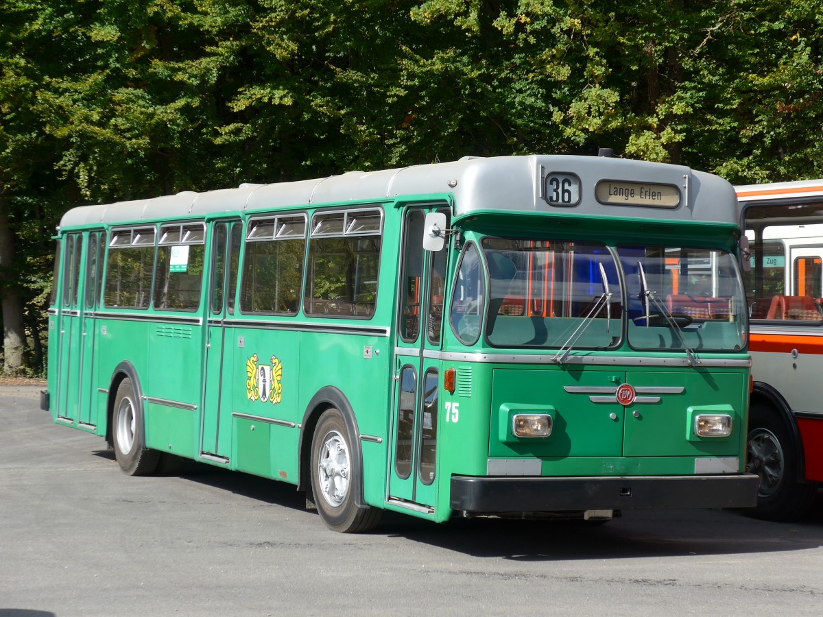 (165'958) - BVB Basel (RWB) - Nr. 75 - FBW/FHS am 4. Oktober 2015 in Burgdorf, kihof Ziegelgut