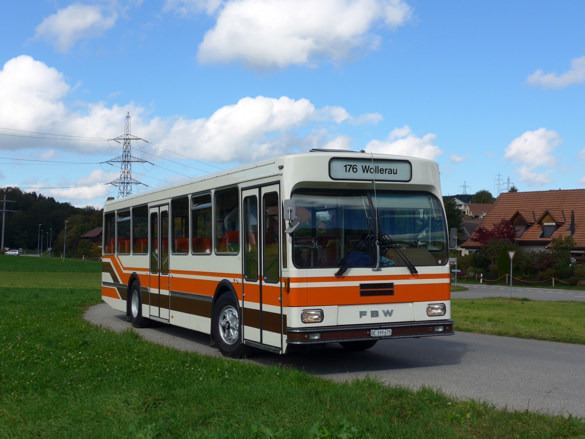 (165'982) - Wegm�ller, M�nsingen - BE 399'675 - FBW/R&J (ex Bamert, Wollerau) am 4. Oktober 2015 in Wynigen, Landi