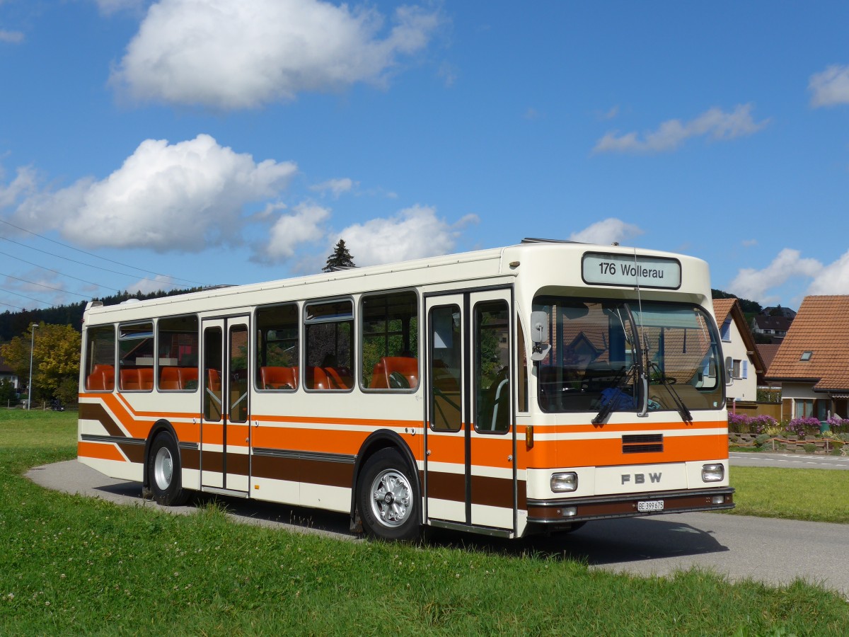 (165'984) - Wegm�ller, M�nsingen - BE 399'675 - FBW/R&J (ex Bamert, Wollerau) am 4. Oktober 2015 in Wynigen, Landi