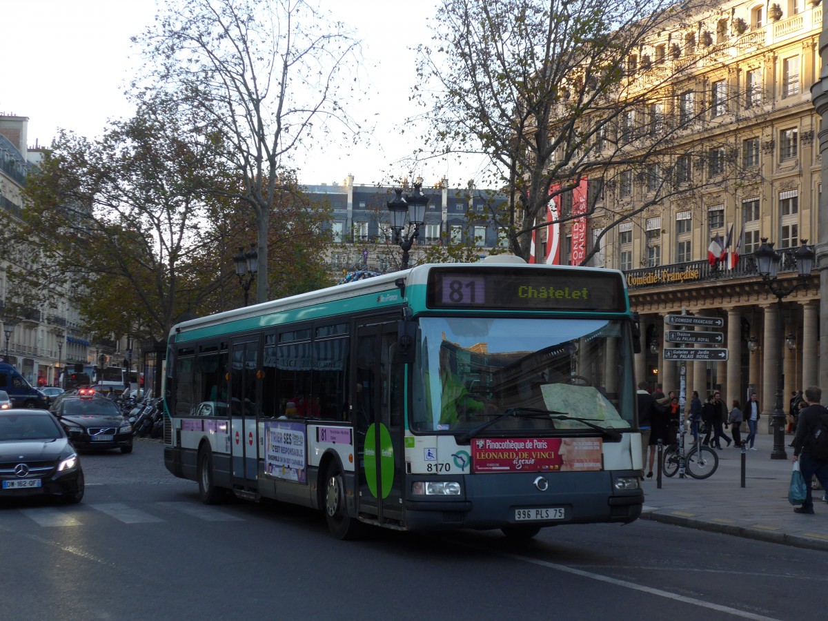 (166'731) - RATP Paris - Nr. 8170/996 PLS 75 - Irisbus am 15. November 2015 in Paris, Louvre