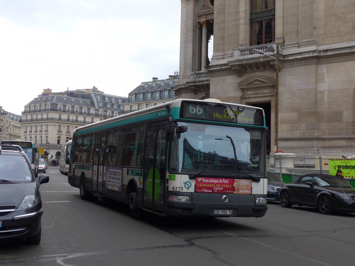 (166'943) - RATP Paris - Nr. 8273/252 PXS 75 - Irisbus am 16. November 2015 in Paris, Op�ra