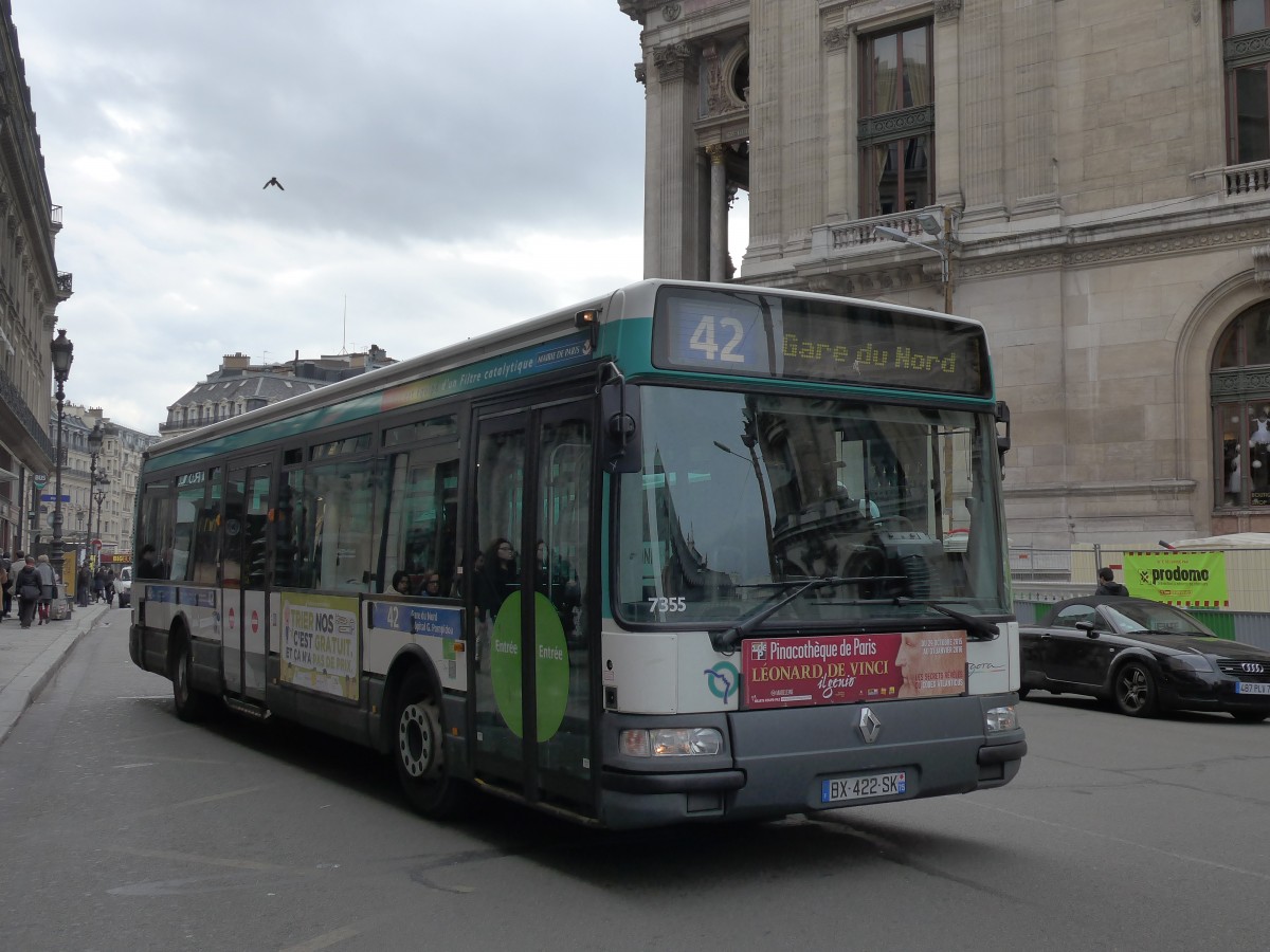 (166'952) - RATP Paris - Nr. 7355/BX 422 SK - Renault am 16. November 2015 in Paris, Op�ra