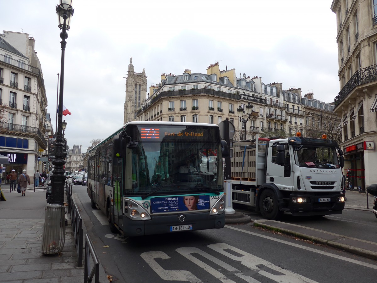 (167'372) - RATP Paris - Nr. 3530/AB 131 LQ - Irisbus am 18. November 2015 in Paris, Ch�telet