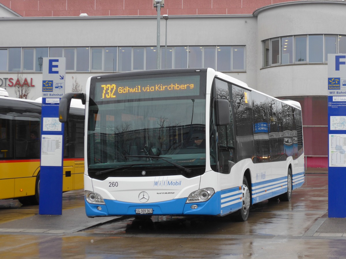 (167'493) - WilMobil, Wil - Nr. 260/SG 309'363 - Mercedes am 25. November 2015 beim Bahnhof Wil