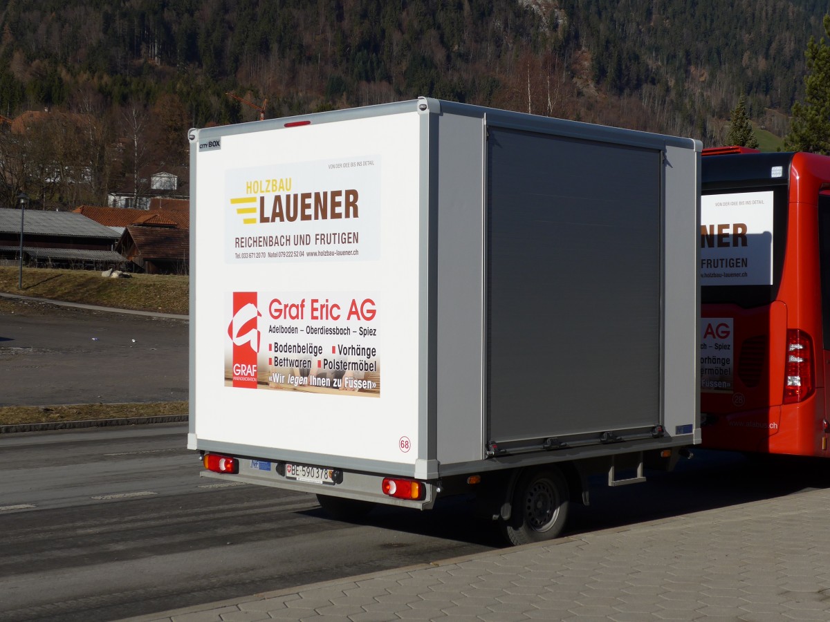 (167'859) - AFA Adelboden - Nr. 68/BE 590'378 - Niederhauser Gepckanhnger am 20. Dezember 2015 beim Bahnhof Frutigen