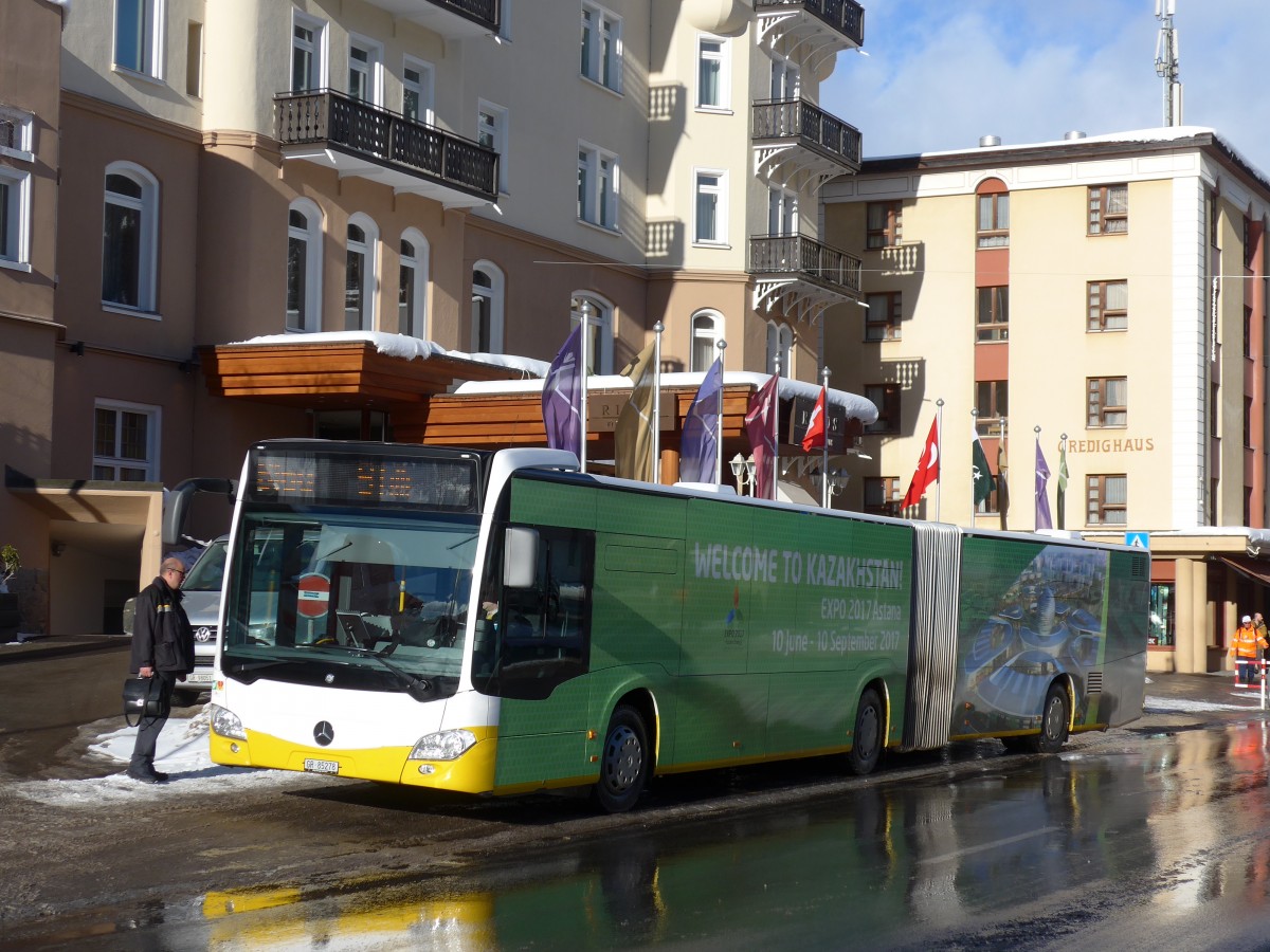 (168'539) - VBD Davos - Nr. 15/GR 85'278 - Mercedes am 23. Januar 2016 beim Bahnhof Davos Dorf