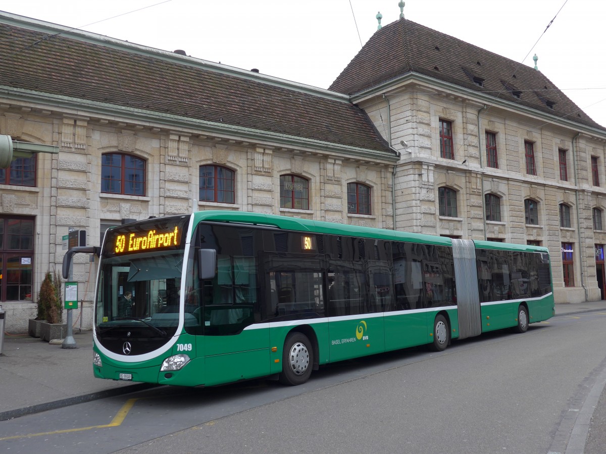 (168'748) - BVB Basel - Nr. 7049/BS 99'349 - Mercedes am 20. Februar 2016 beim Bahnhof Basel