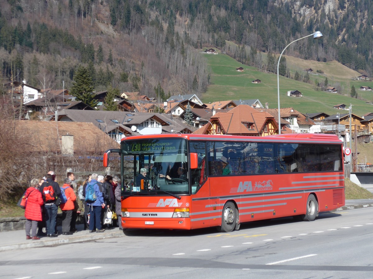 (168'841) - AFA Adelboden - Nr. 25/BE 26'702 - Setra (ex Nr. 12) am 22. Februar 2016 beim Bahnhof Frutigen