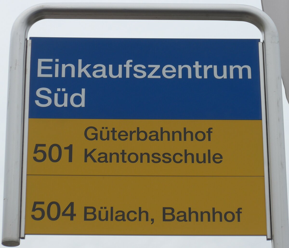 (168'882) - ZVV/PostAuto-Haltestellenschild - B�lach, Einkaufszentrum S�d - am 24. Februar 2016