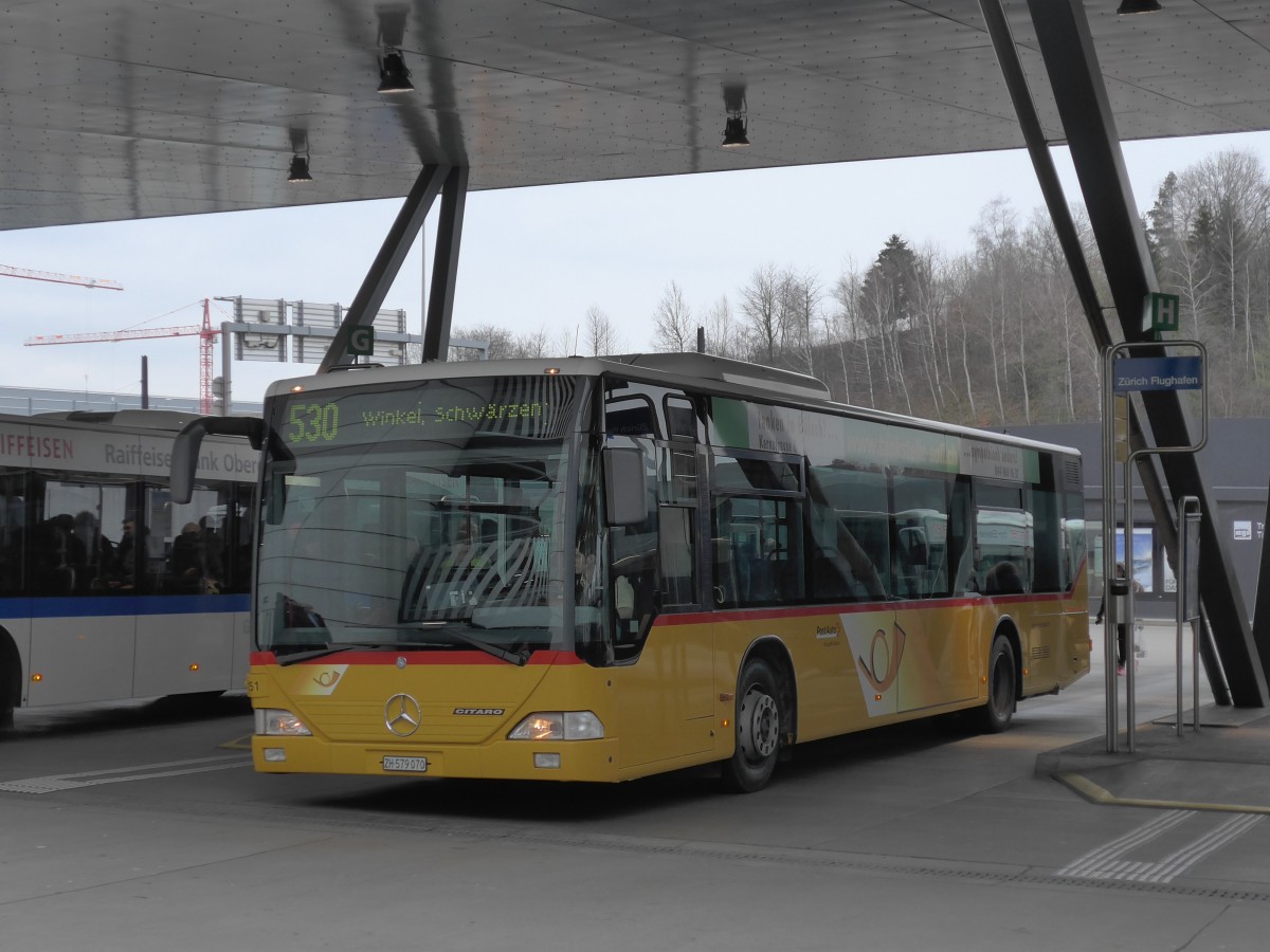 (168'901) - PostAuto Z�rich - Nr. 151/ZH 579'070 - Mercedes (ex Nr. 7) am 24. Februar 2016 in Z�rich, Flughafen