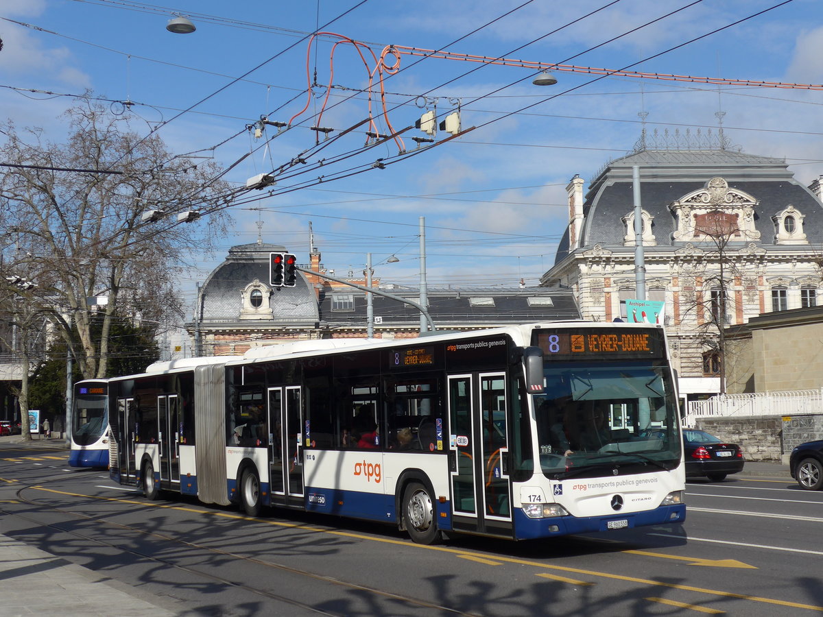 (169'110) - TPG Genve - Nr. 174/GE 960'558 - Mercedes am 7. Mrz 2016 in Genve, Place des Vingt-Deux-Cantons