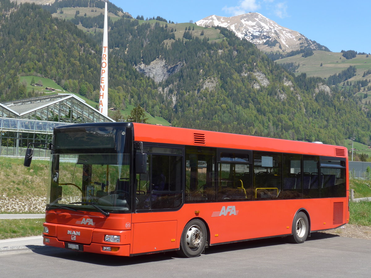 (170'458) - AFA Adelboden - Nr. 55/BE 611'055 - MAN/G�ppel am 10. Mai 2016 in Frutigen, Garage