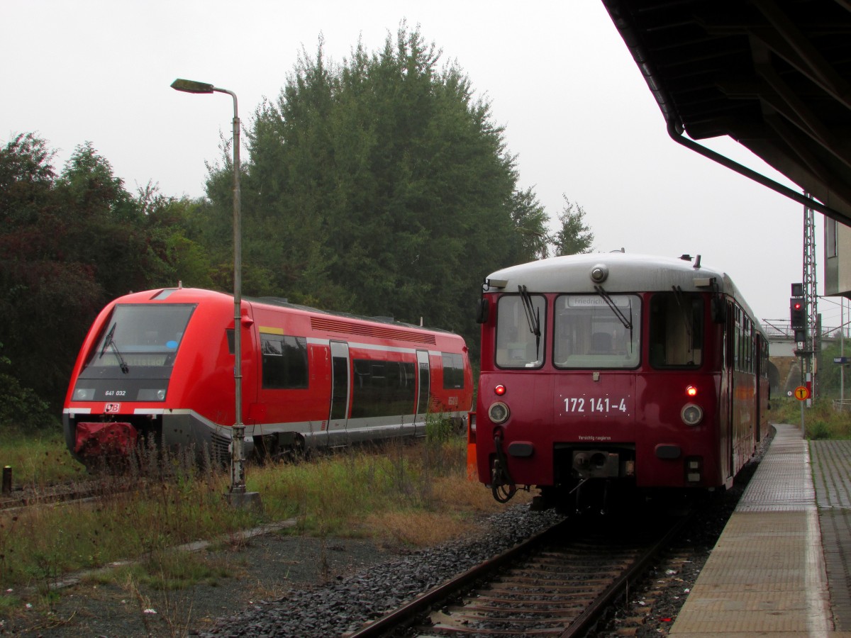 172 141-4 & 172 140-6 und 641 032 im Bahnhof Fröttstädt am 21.09.2014