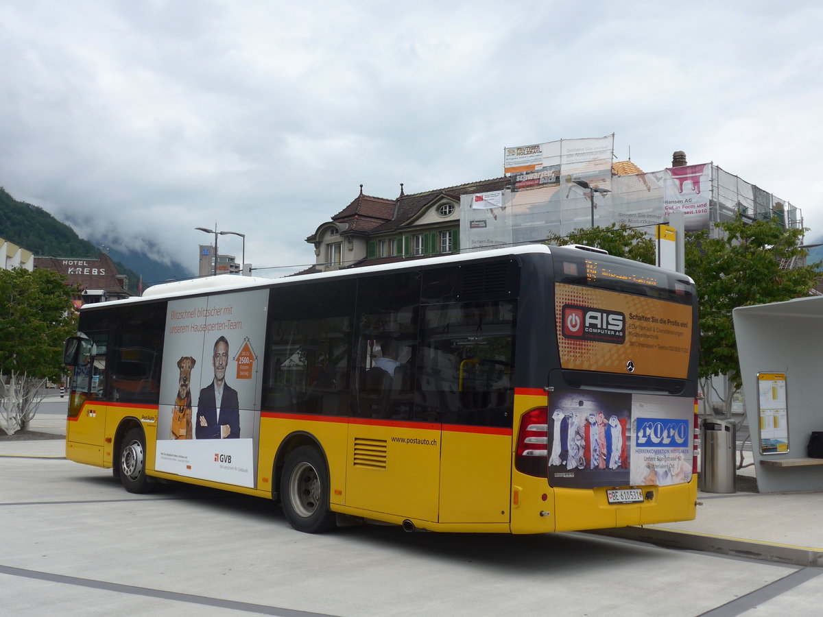 (172'521) - PostAuto Bern - BE 610'531 - Mercedes am 26. Juni 2016 beim Bahnhof Interlaken West