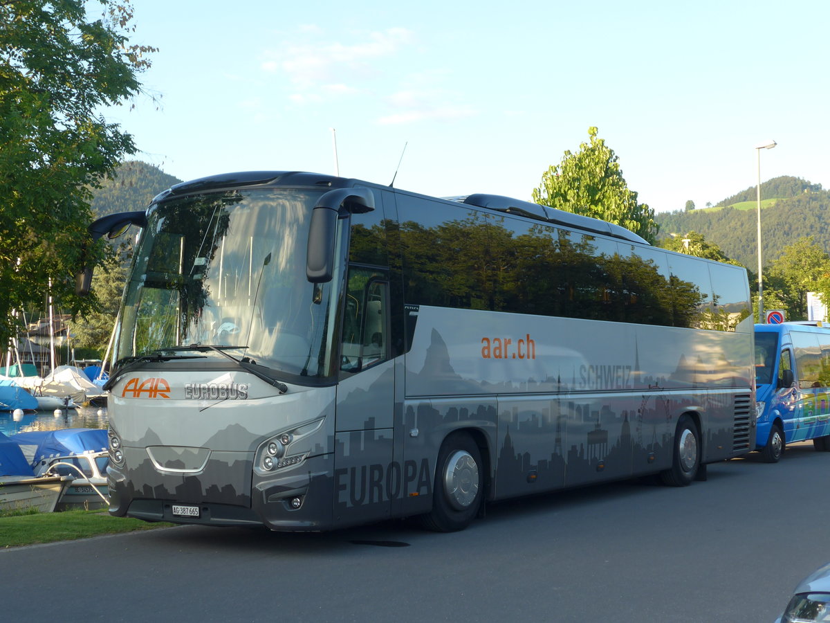 (173'892) - AAR bus+bahn, Aarau - AG 387'665 - VDL am 13. August 2016 in Thun, Strandbad