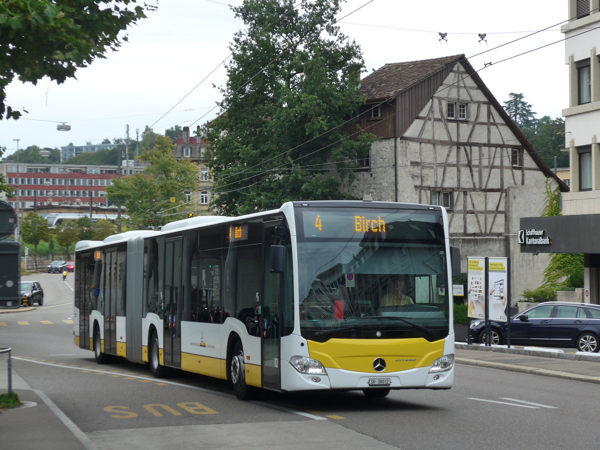 (173'947) - VBSH Schaffhausen - Nr. 12/SH 38'012 - Mercedes am 20. August 2016 beim Bahnhof Schaffhausen