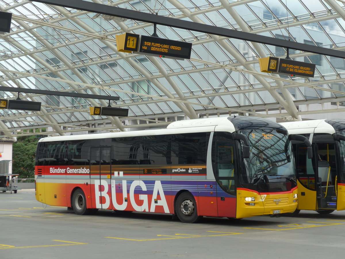 (174'133) - PostAuto Graub�nden - GR 162'990 - MAN am 21. August 2016 in Chur, Postautostation