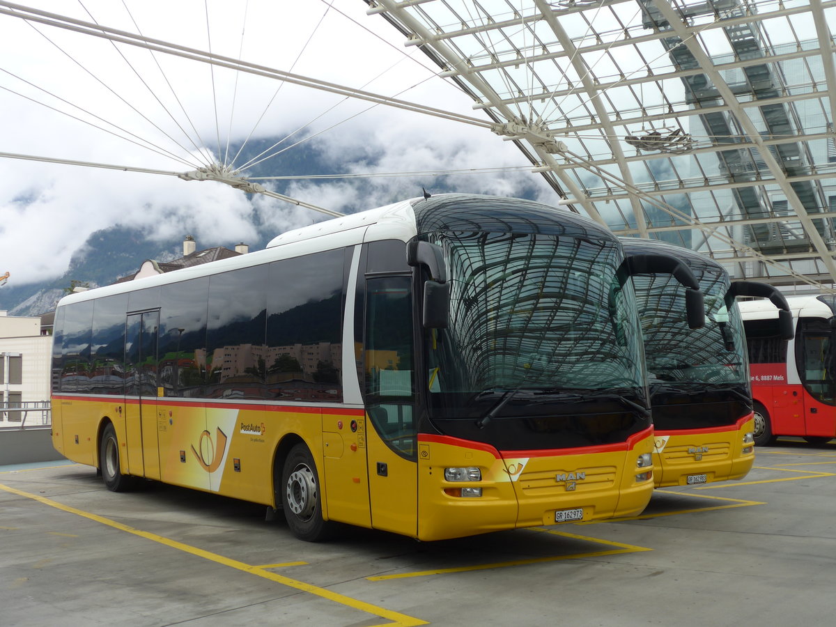 (174'138) - PostAuto Graubnden - GR 162'973 - MAN am 21. August 2016 in Chur, Postautostation