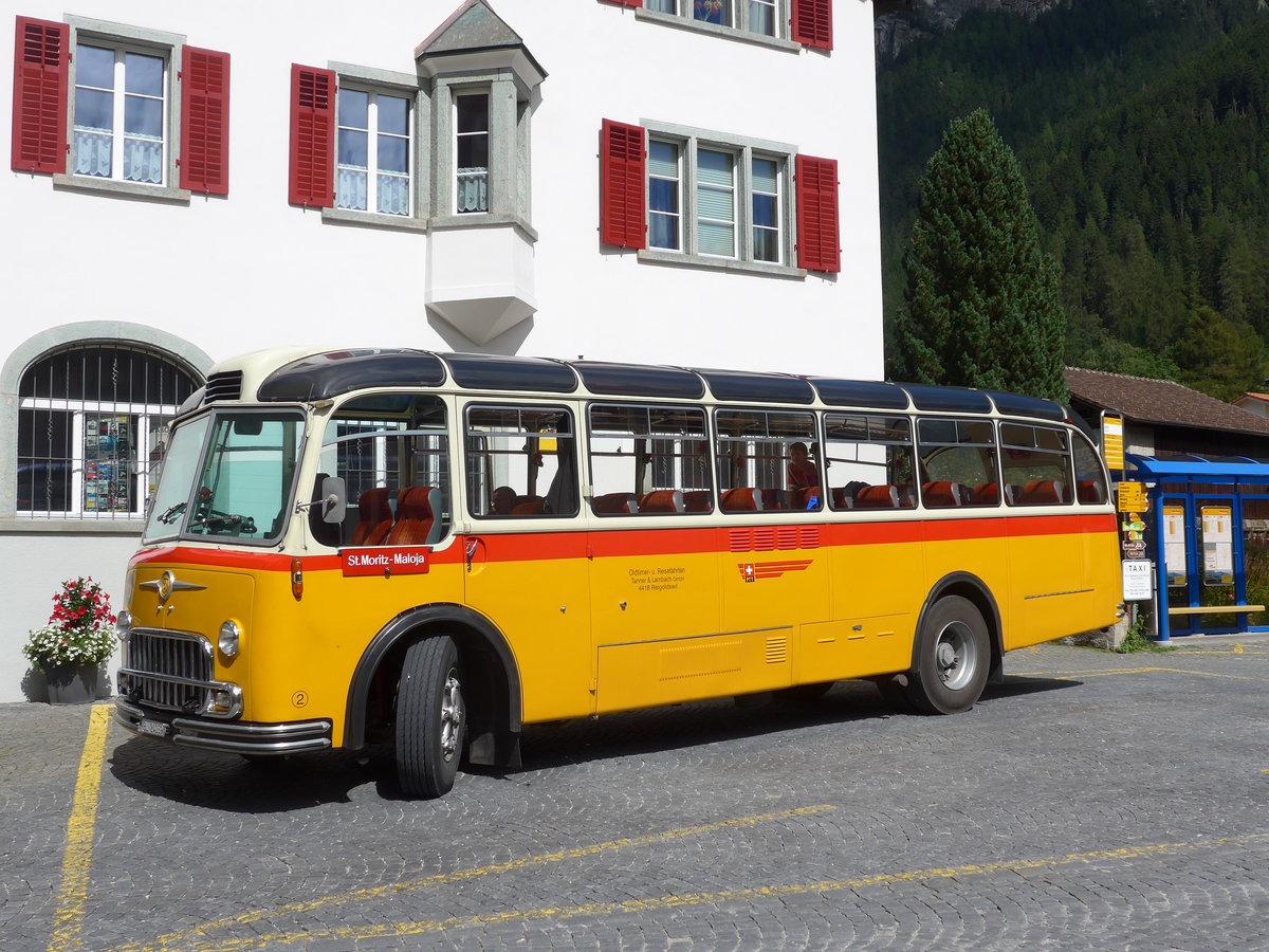 (174'234) - Tanner&Lambach, Reigoldswil - Nr. 2/BL 24'059 - FBW/R&J (ex Hunziker, R�schlikon; ex P 24'059; ex P 21'559) am 21. August 2016 in Andeer, Posta