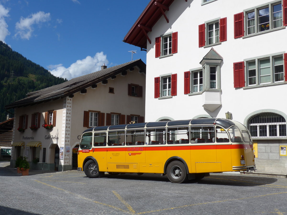 (174'238) - Tanner&Lambach, Reigoldswil - Nr. 2/BL 24'059 - FBW/R&J (ex Hunziker, R�schlikon; ex P 24'059; ex P 21'559) am 21. August 2016 in Andeer, Posta