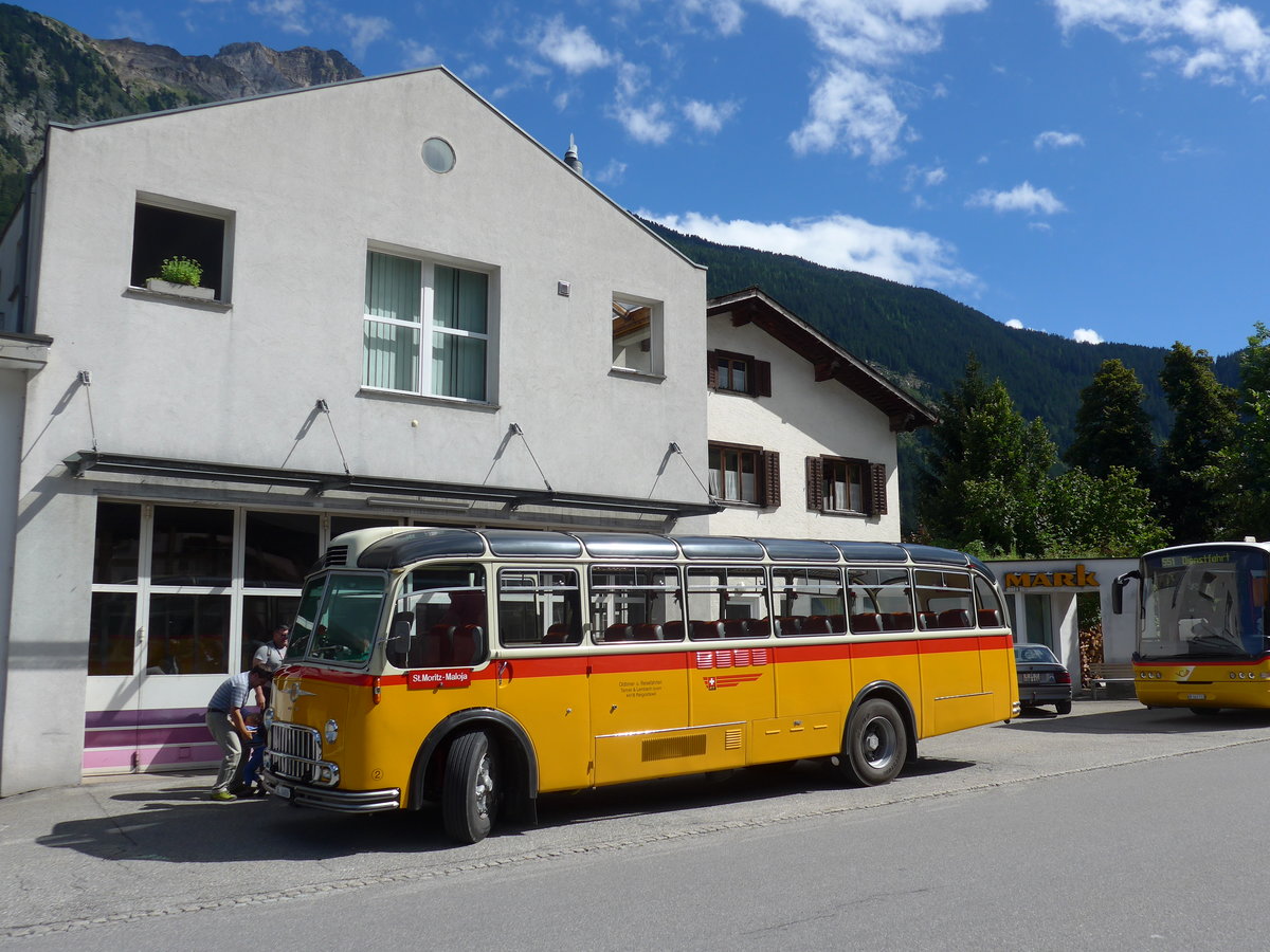 (174'243) - Tanner&Lambach, Reigoldswil - Nr. 2/BL 24'059 - FBW/R&J (ex Hunziker, R�schlikon; ex P 24'059; ex P 21'559) am 21. August 2016 in Andeer, Garage Mark