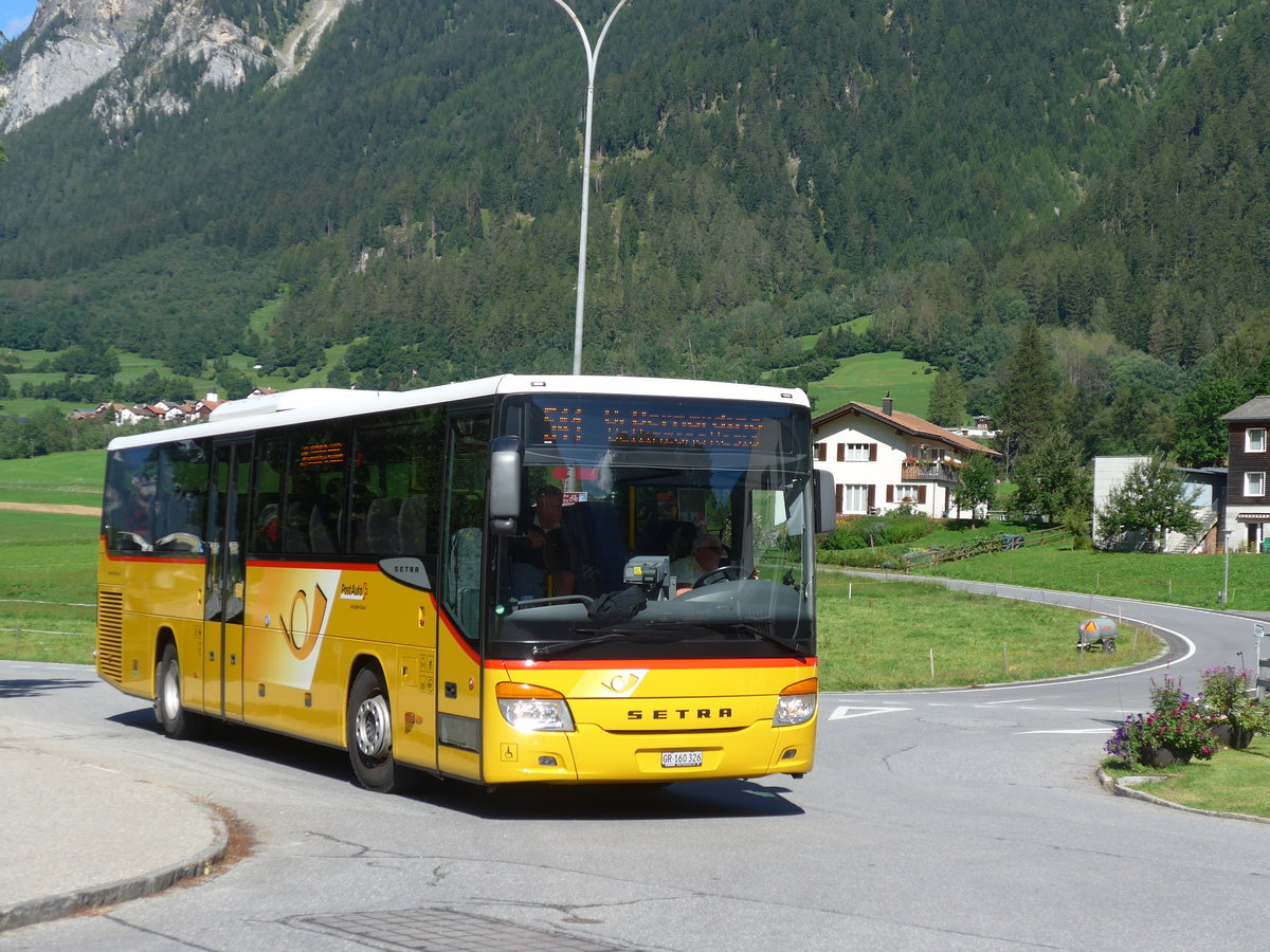 (174'247) - PostAuto Graub�nden - GR 160'326 - Setra (ex AutoPostale Ticino) am 21. August 2016 in Andeer, Garage Mark